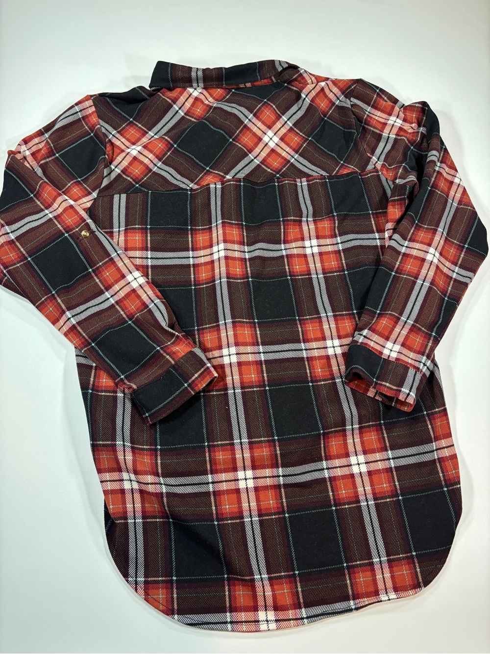 Eden & Olivia Soft Plaid Button Up Flannel Shirt Women’s XL Brown Buffalo Check - Picture 9 of 10